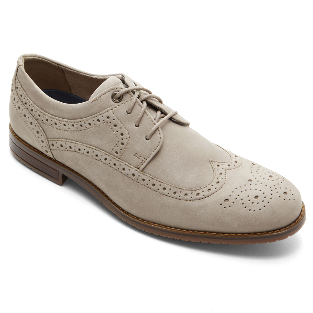 Rockport Singapore Mens Oxfords - Style Purpose 3 Wingtip Grey - TB8235174